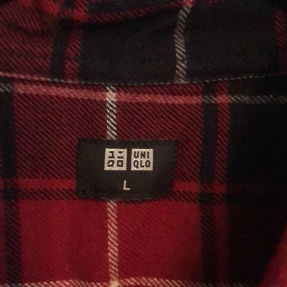 Men’s red flannel Uniqlo shirt, size Large - Picture 3 of 6